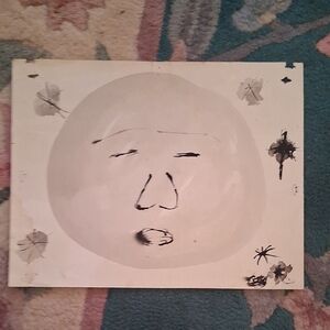 Abstract Face Art Print in Gray Tones